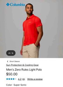 Columbia men's orange polo shirt