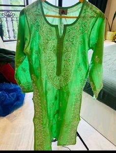ADA Green Chikankari Kurta