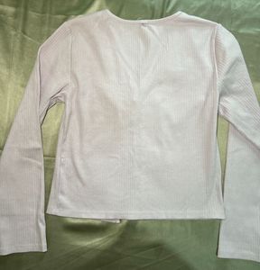 Light lavender Ribbed cardigan
