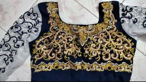 Blue Golden and Silver Gown