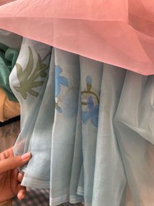 Beautiful Blue Organza Saree