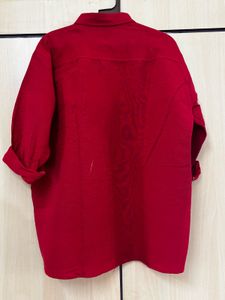 Classic Red Button-Up Shirt