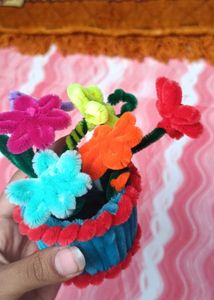 Handmade Pipe Cleaner Flower Vase