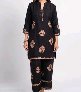Stylish Black Kurta with Pants Set