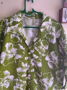 Green Floral Print Shirt