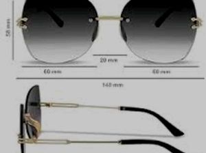 Oversized Rimless Gradient Sunglasses