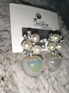 Earings White And Diamond