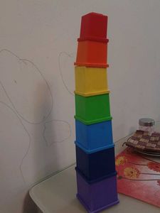 Stacking Cubes Rainbow Colour