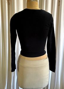 Zara Trafaluc Black Twisted Tshirt( Women's)