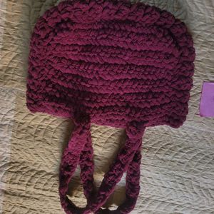 Plush Purple Crochet Handbag
