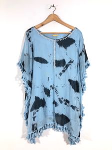 Blue Printed Kaftan Dress(Women’s)