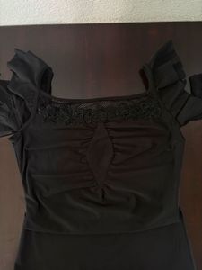 Chic Black Ruffle Top