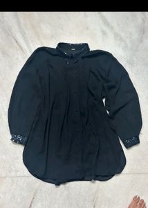 Black Shirt Long  Top