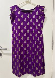 Purple Kurta with Silver Drops
