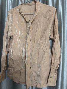 Chic Metallic Long Sleeve Blouse