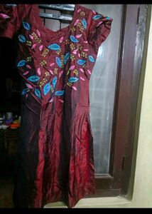 Boutique stitched Maroon silk suit in 36 bust