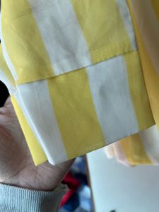 Chic Yellow &amp; White Striped Wrap Top