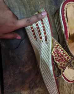 Gold &amp; Red Ethnic Wedges
