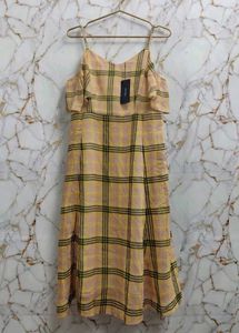 Vero Moda Women Checked Yellow &amp; Green Dress (S)