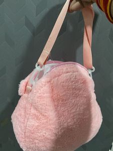 Cute Pink Plush Bag
