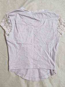 Cute Lace Trim Cropped Top