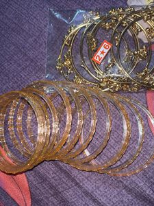 Elegant Gold Tone Kashmiri Bangles Set