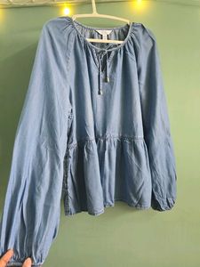 Denim Peplum Tunic