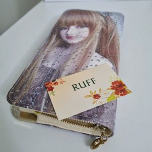 Unique Girl Print Rhinestone Wallet