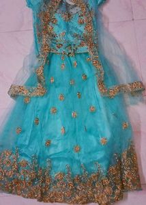 Gorgeous Sky Blue & Gold Ethnic Party Wear 👗