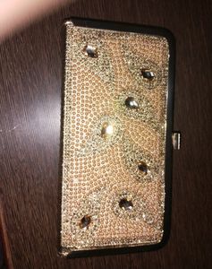 Beautiful Golden Clutch For Party Wear Used Once And Kept As It Is..