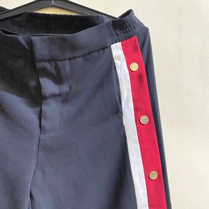 Stylish Black Snap Button Pants