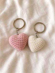 Crochet Heart Keychains