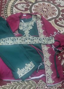 Green Embellished Kurta