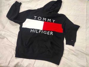 unisex Tommy Hilfiger Black embroidered Logo Hoodi