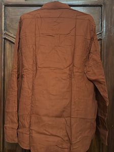 Rust Brown Modern Fit Long Sleeve Shirt