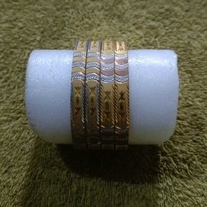 Set of 4 Gold &amp; Silver Bangles Size 2.6