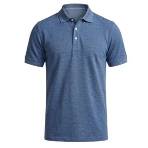 Men's Blue Heathered Polo Shirt
