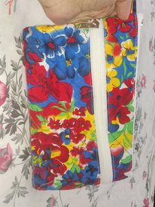 Vibrant Floral Clutch Pouch