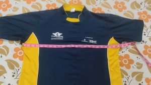 Comfortable Navy &amp; Yellow Sports T-Shirt
