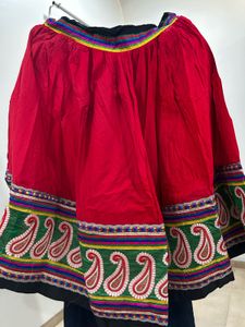 Vibrant Red Embroidered Skirt with dupatta and blo