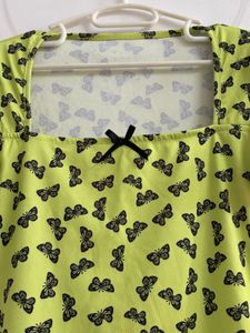 Vibrant Butterfly Print Mini Dress