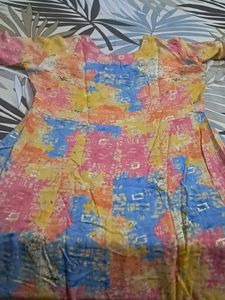 pure  muslin cotton  embroidery  kurti  with  trou