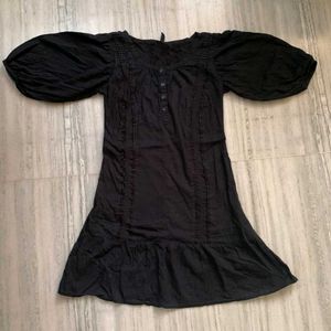 Black balloon sleeves kurta