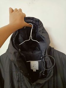 Long Black Hooded Winter Coat