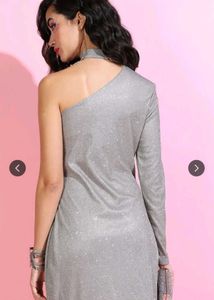 Sparkly One-Shoulder Mini Dress
