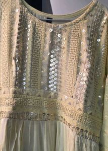 Elegant Yellow Sequined Maxi Dress