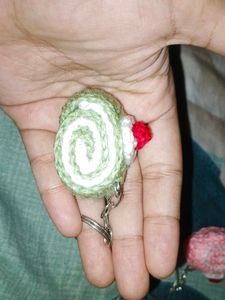 3Cute Crocheted Roll Keychain Set