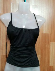 Black Ruched Tank Top