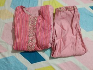 Pink Kurta Set with Pants