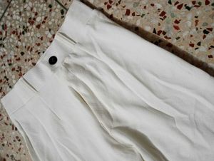 White Wide-Leg Trousers